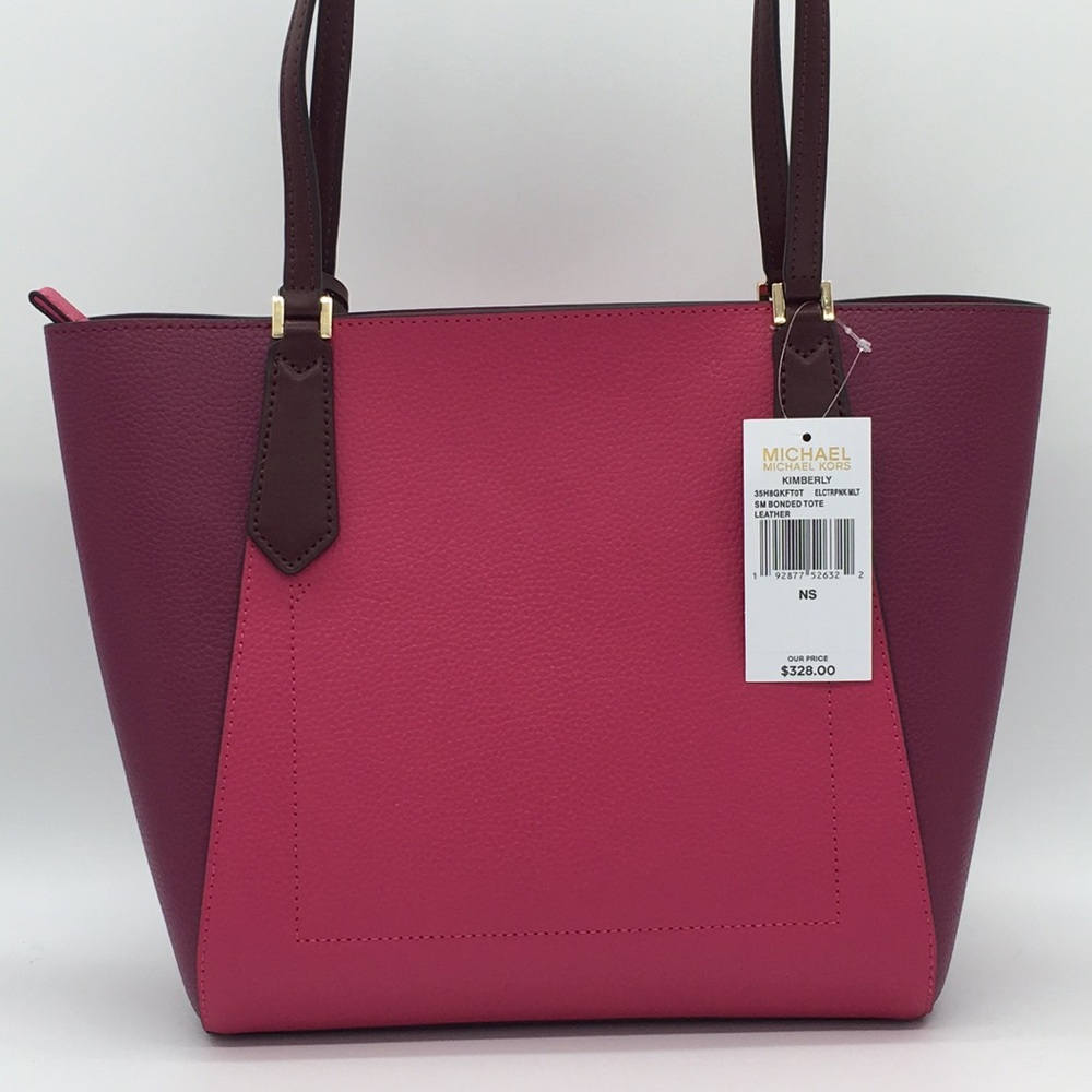 MICHAEL KORS KIMBERLY SM BONDED TOTE  ELCTRPNK MLT - Picture 2 of 8
